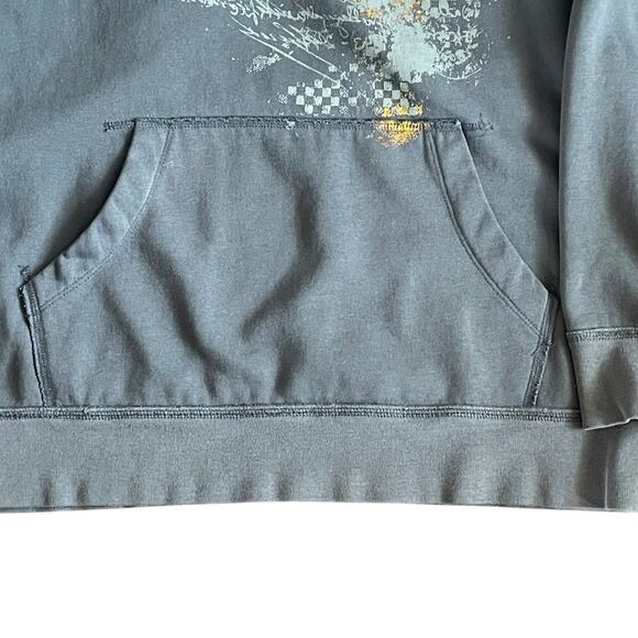 Aeropostale Hoodie Blue Graphic Sweatshirt Mens XL Kangaroo Pocket Pullover - Picture 3 of 8